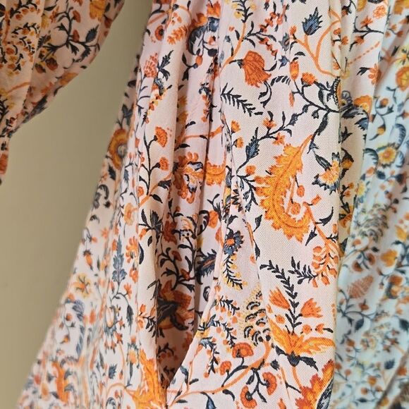 Old Navy Smocked Floral Cottagecore Midi Dress XXL Tradwife Long Sleeves - Picture 11 of 14